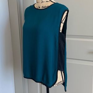 FOREVER 21 Jade Green & Black Sleeveless Top
